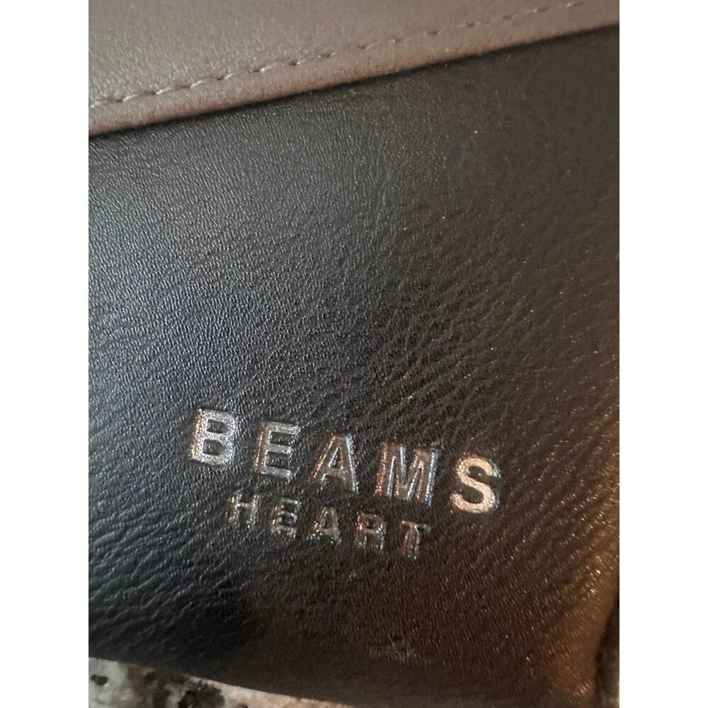 BEAMS HEART Men's Color-Block Faux Leather Long Zip Wallet - Gray/Black